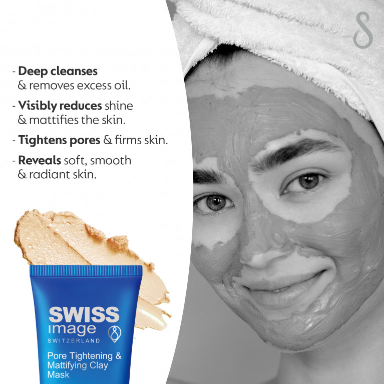 Маска для лица с глиной матирующая и сужающая поры